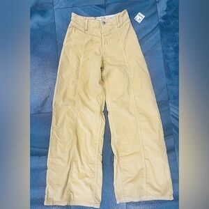 Free People Wide Leg High Waist Light Corduroy Pants new with tags Sz 26